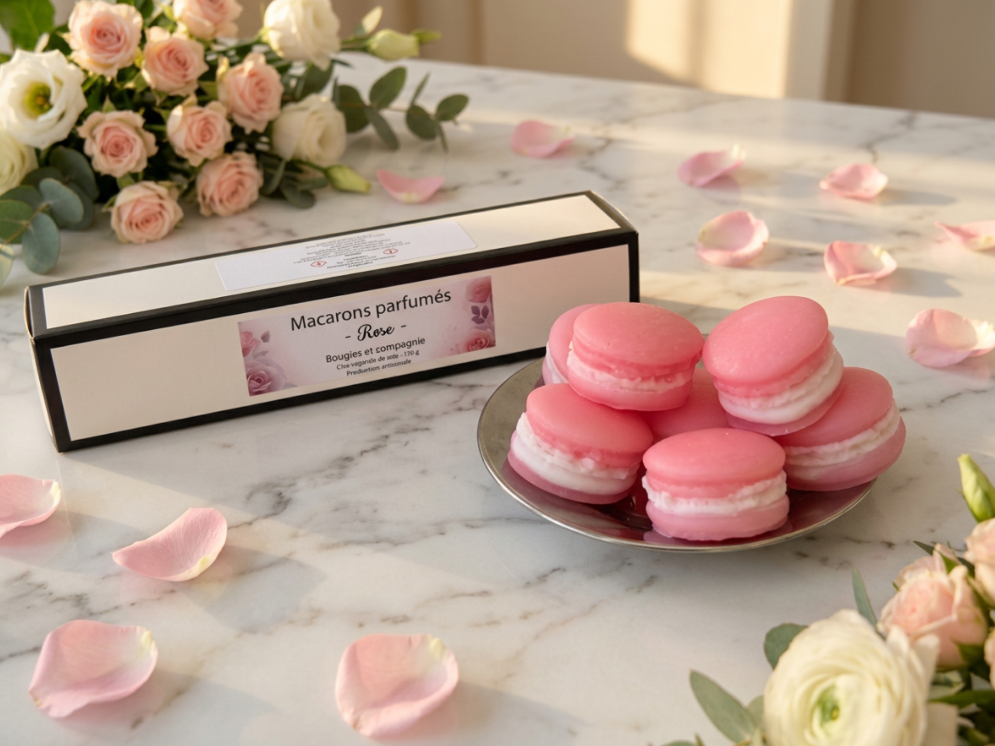 Fondants macarons à la rose