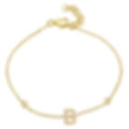 Diamond Initial Bracelet with Birthstone or Diamonds