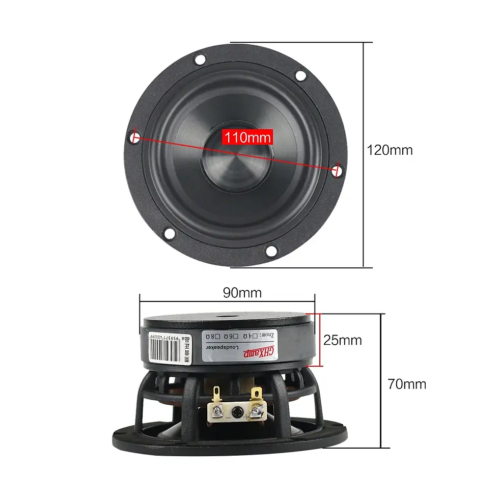 Miniature : Haut-parleur Woofer Mid-Bass HiFi 4" 40w 4/8ohms 88db