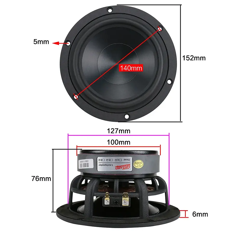 Miniature : Bass Woofer 60w 5.25inch GHXAMP