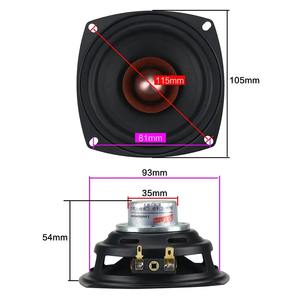 Miniature : 2 Haut-parleurs full range 4" 25w 4ohm 88.5db