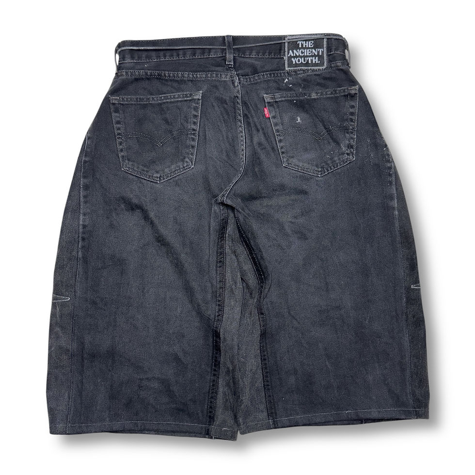 Thumbnail: denim stepper shorts - black