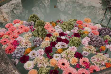 Bunte Hochzeitsblumen in Rosa, Pink, Orange und Flieder