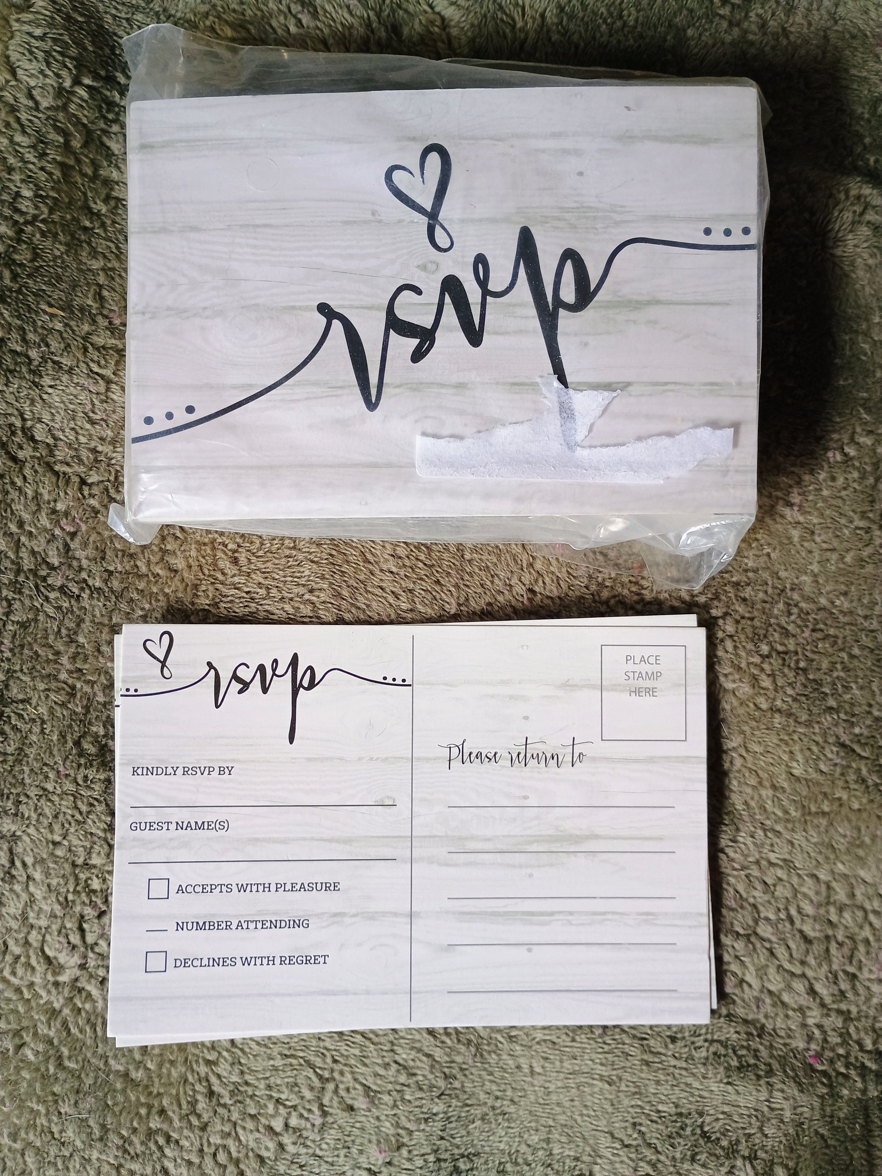New pack of 60 rsvp postcards 