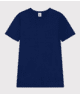 Tee-shirt manches courtes bleu marine col cocotte, Petit Bateau