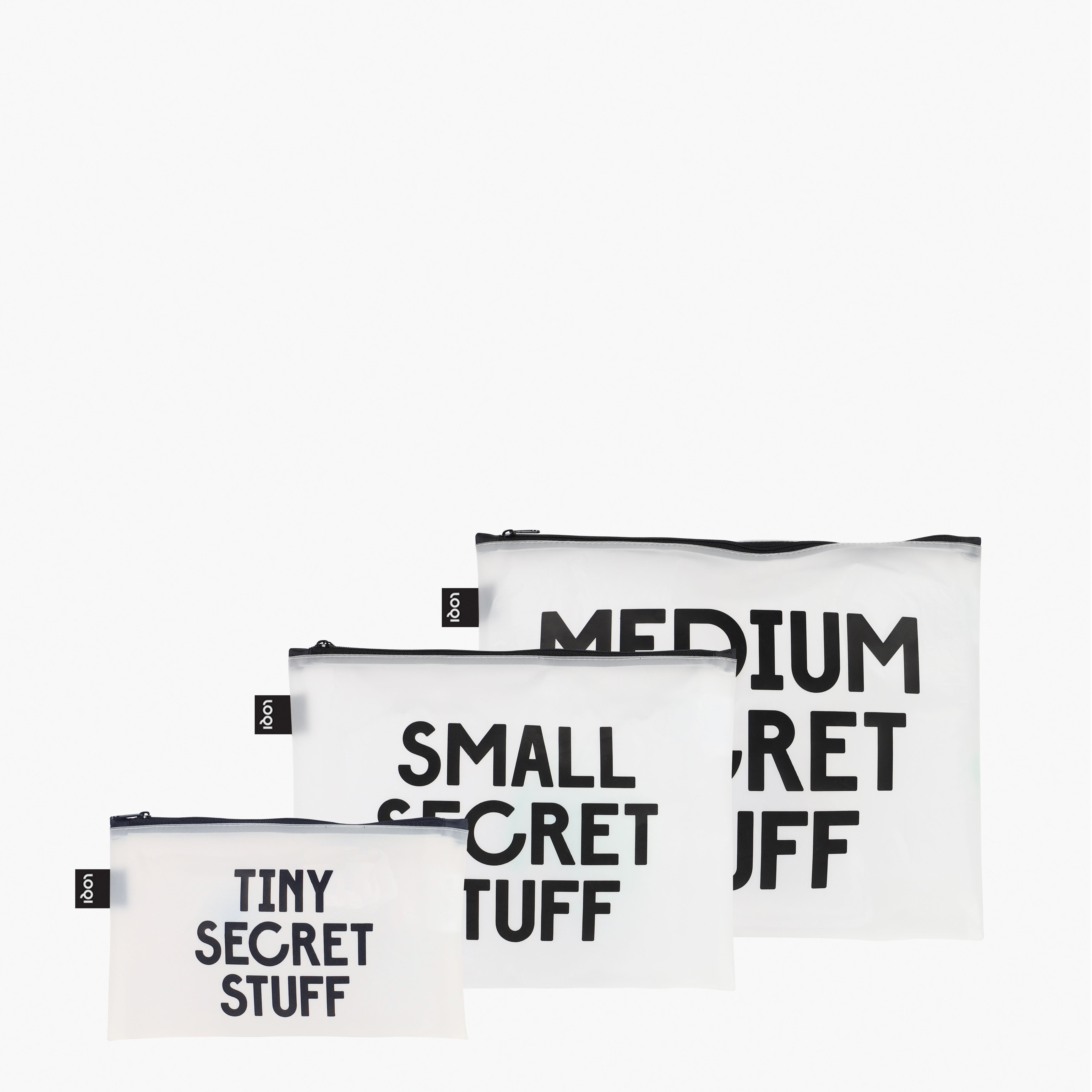 Lot de 3 pochettes transparentes, Snask Sweden, Loqi