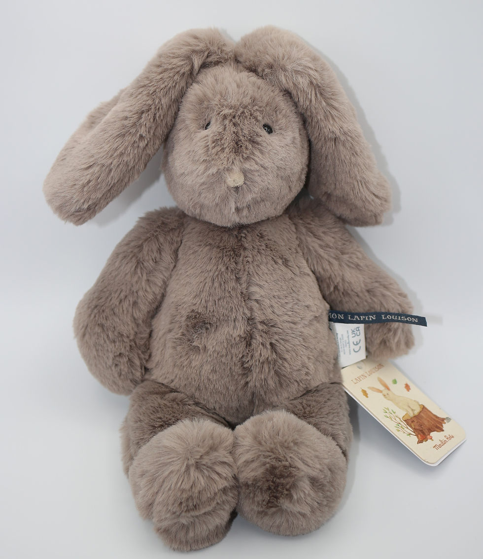 Lapin Louison en peluche gris clair Moulin Roty