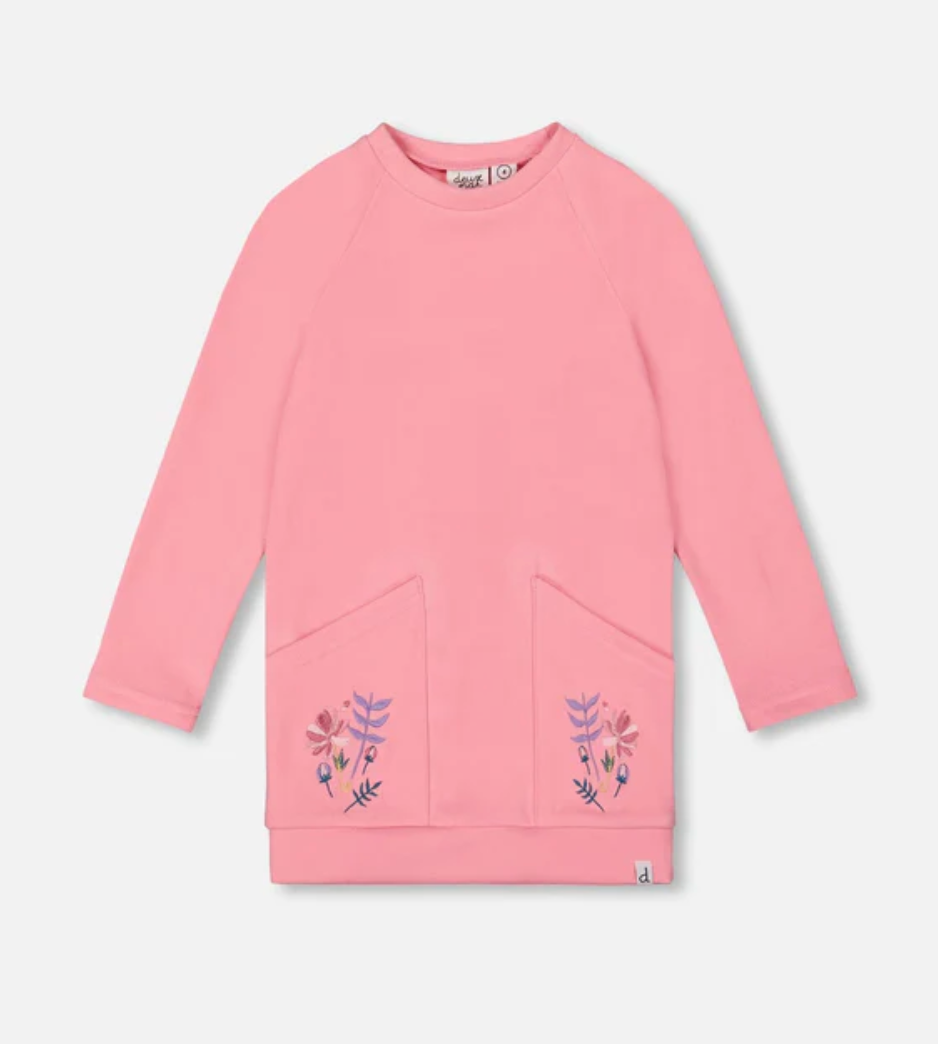 Tunic Tee With Embroidered Pockets Light Pink