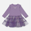 Thumbnail: Bi-Material Dress With Muslin And Mesh Skirt Purple Gray