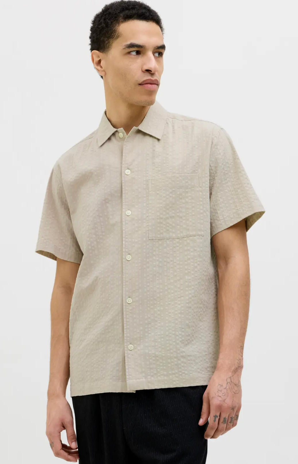 JPRCCEASTON SEERSUCKER S/S SHIRT LN