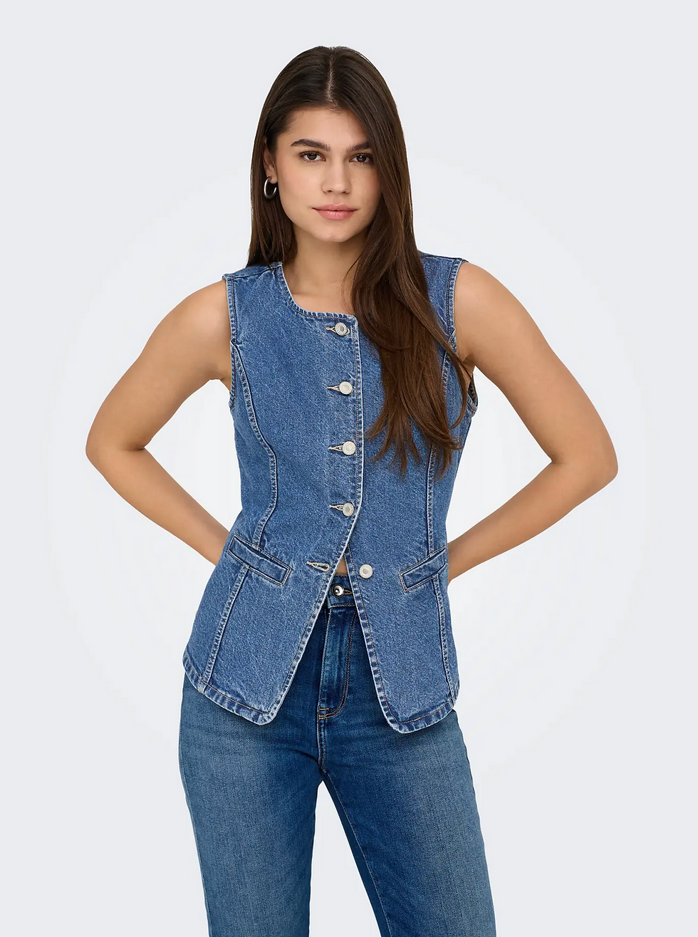 Thumbnail: ONLGIULINA S/L BUTTON VEST DNM MAE