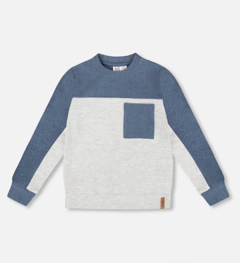 Thumbnail: Long Sleeve Super Soft Brushed Jersey Top Color Block