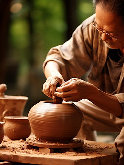 Potter giving shape to pot denoting Brand Nomenclature Services