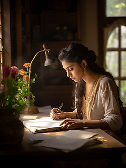 An Indian content writer girl from FCW giving hindi content writing services