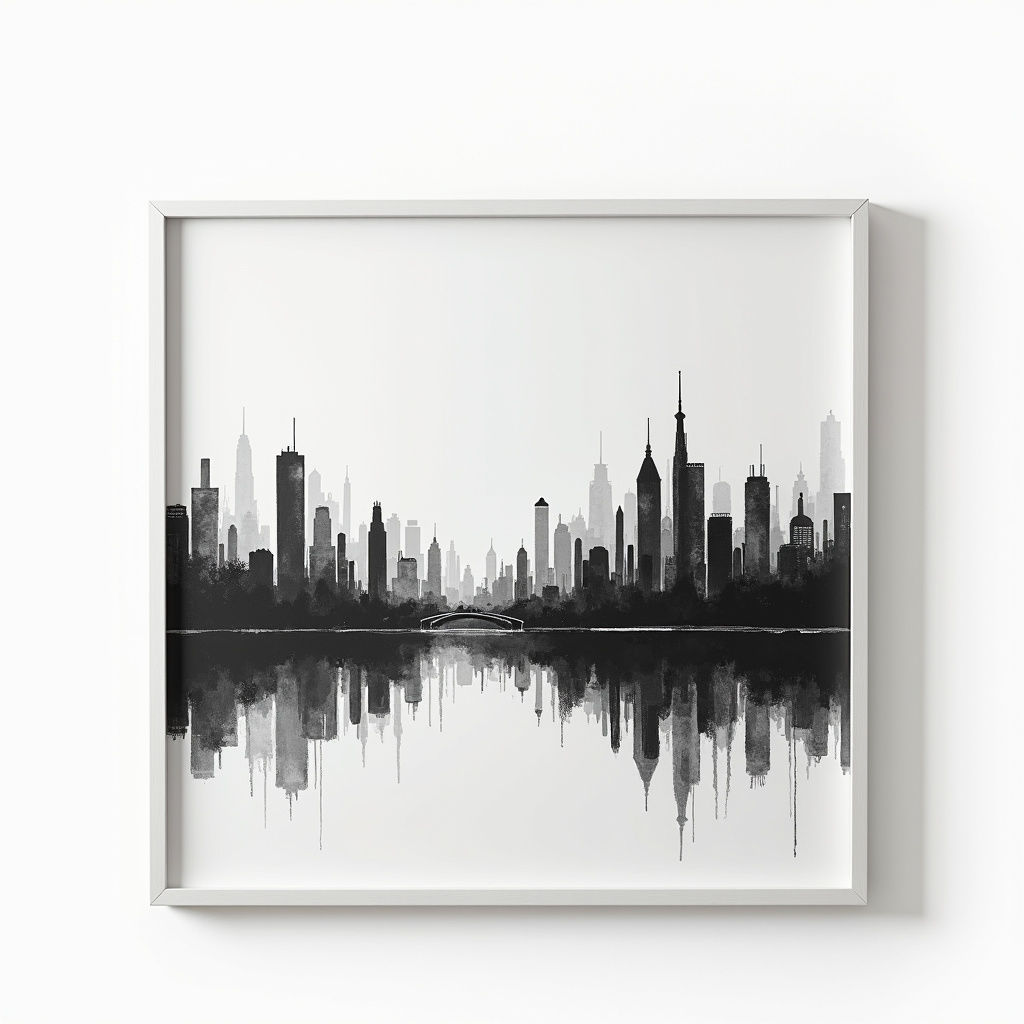 Monochrome Cityscape Print