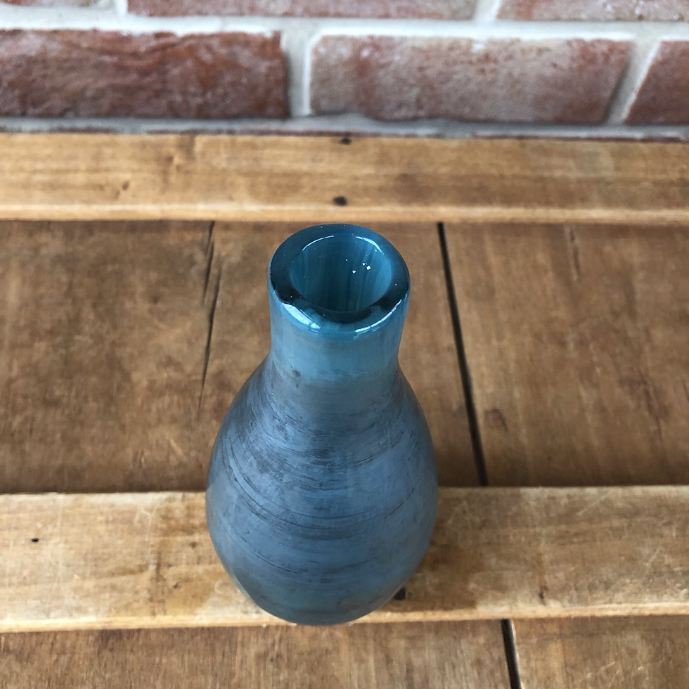 Miniature : Soliflore bleu en verre (forme bouteille)