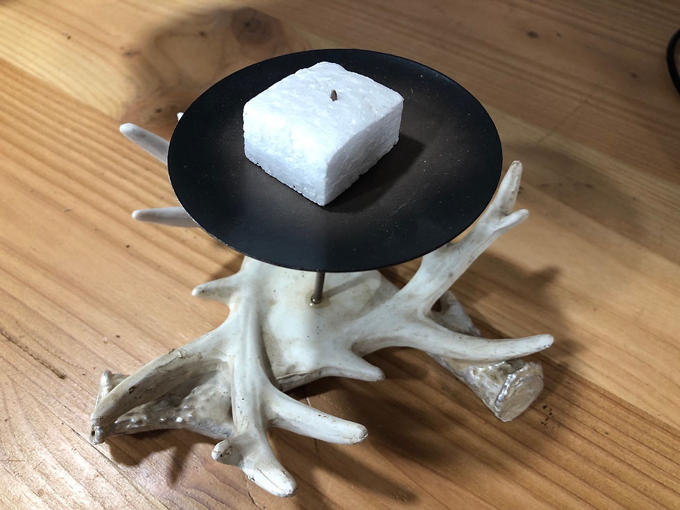 Miniature : Bougeoir en résine imitation bois de cerf 🦌 