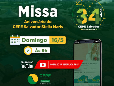Missa virtual dos 34 anos do CEPE Stella Maris acontece neste domingo (16/5)