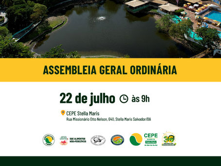 Assembleia Geral Ordinária vai acontecer no dia 22 de julho, participe!