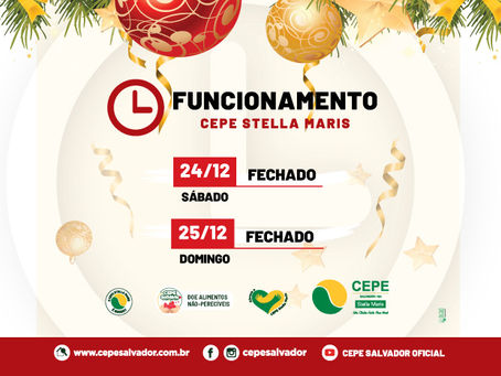 Confira o funcionamento do CEPE Stella Maris durante as festas de fim de ano