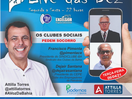 Situação dos Clubes Sociais será debatida na Live das Dez, hoje (6/4), às 22h