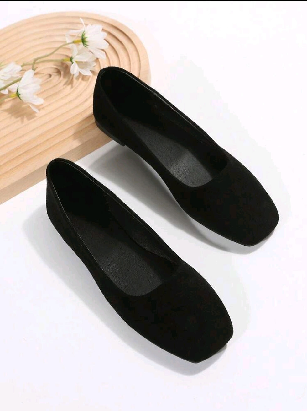 Thumbnail: Women's Fashionable Comfortable Black Flat Work Shoes