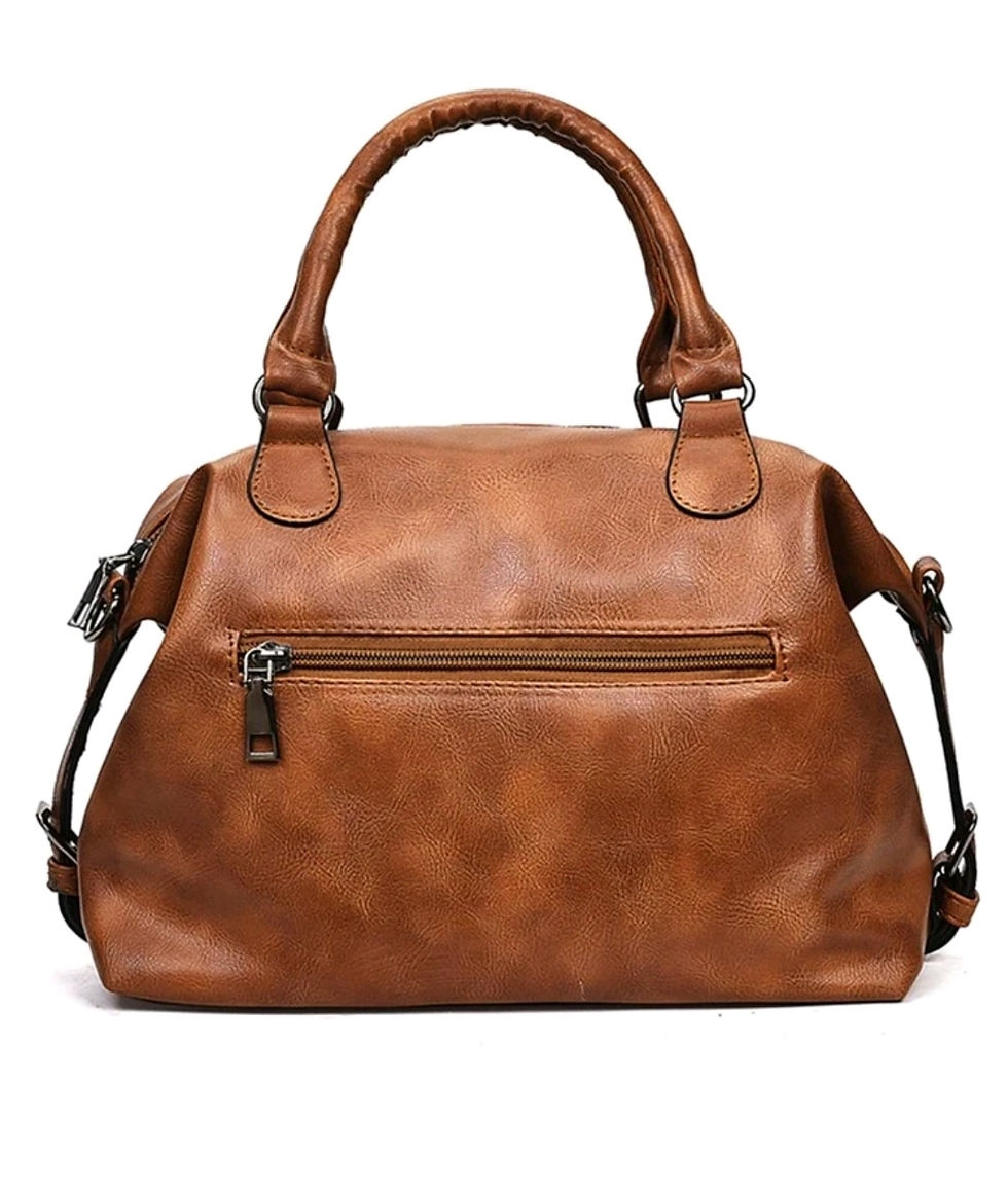 Thumbnail: Buckle Decor Boston Bag, Vintage PU Crossbody Bag