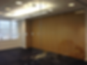 Operable wall in a stylish wood finish, as well as Vitrage glass partitioning at the front of the offices to give a streamline finish