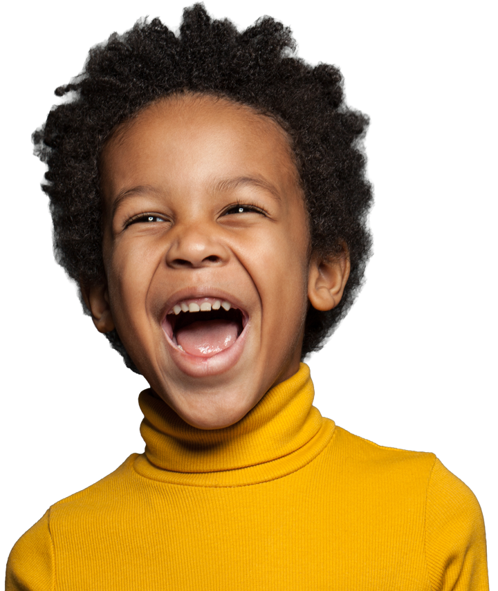 Laughing child leaving poverty