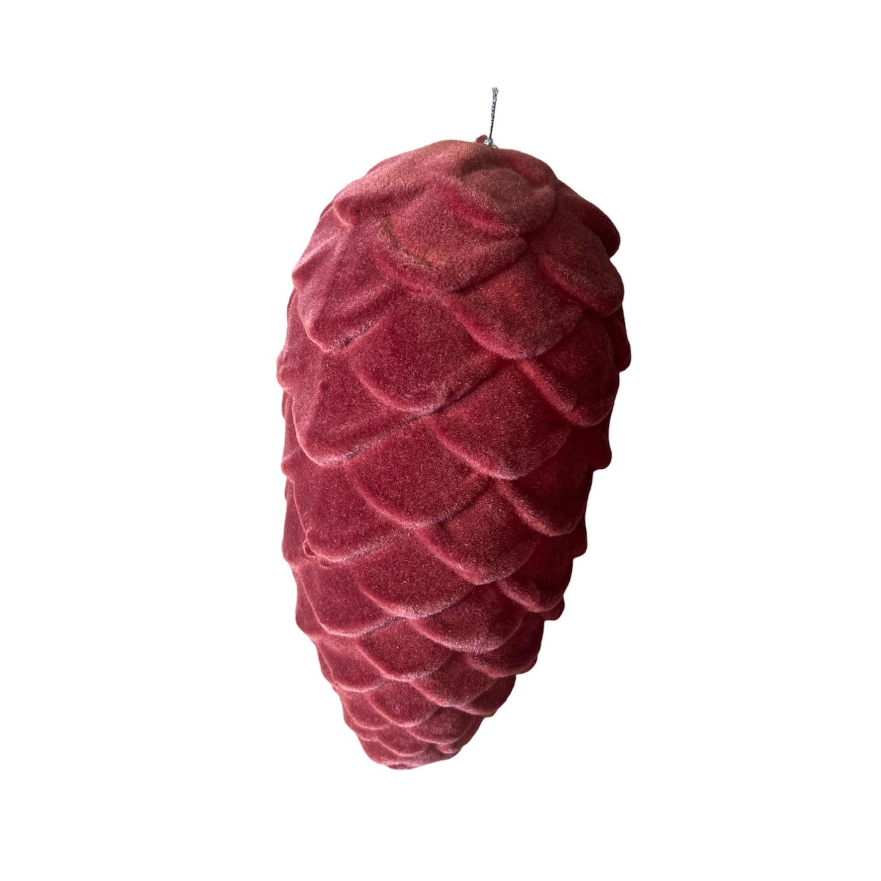 Suspension "Pomme de Pin Velour marron"