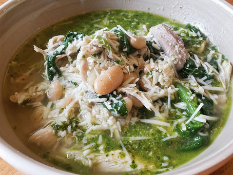 Speedy Pesto Chicken Soup