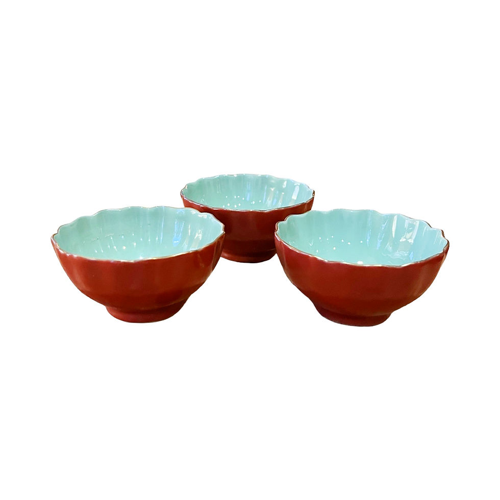 Vintage Chinese Tea Tasting Cups / Bowls (Set of 3), 1 3/4" Tall
