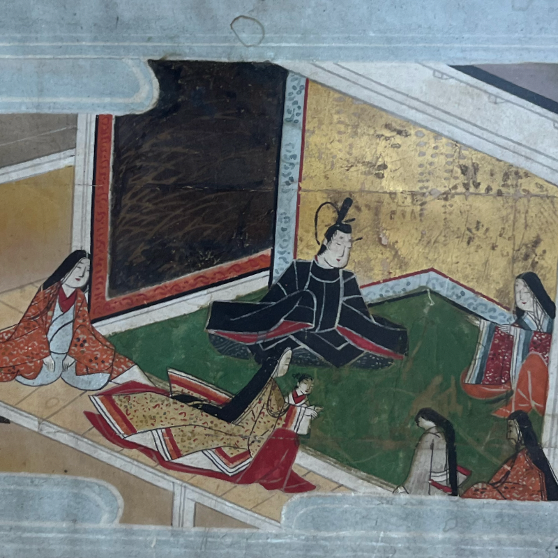 Thumbnail: Tosa School: Man and Ladies in Old Palace (1800) (14” x 18.5”)