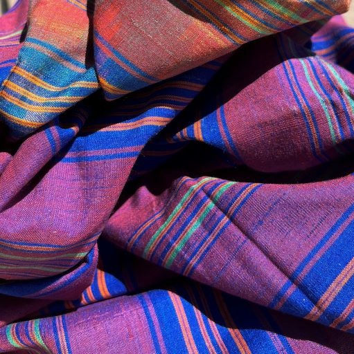 Thumbnail: TS 029 Multicolor Patterned Thai Silk (Set of 2)