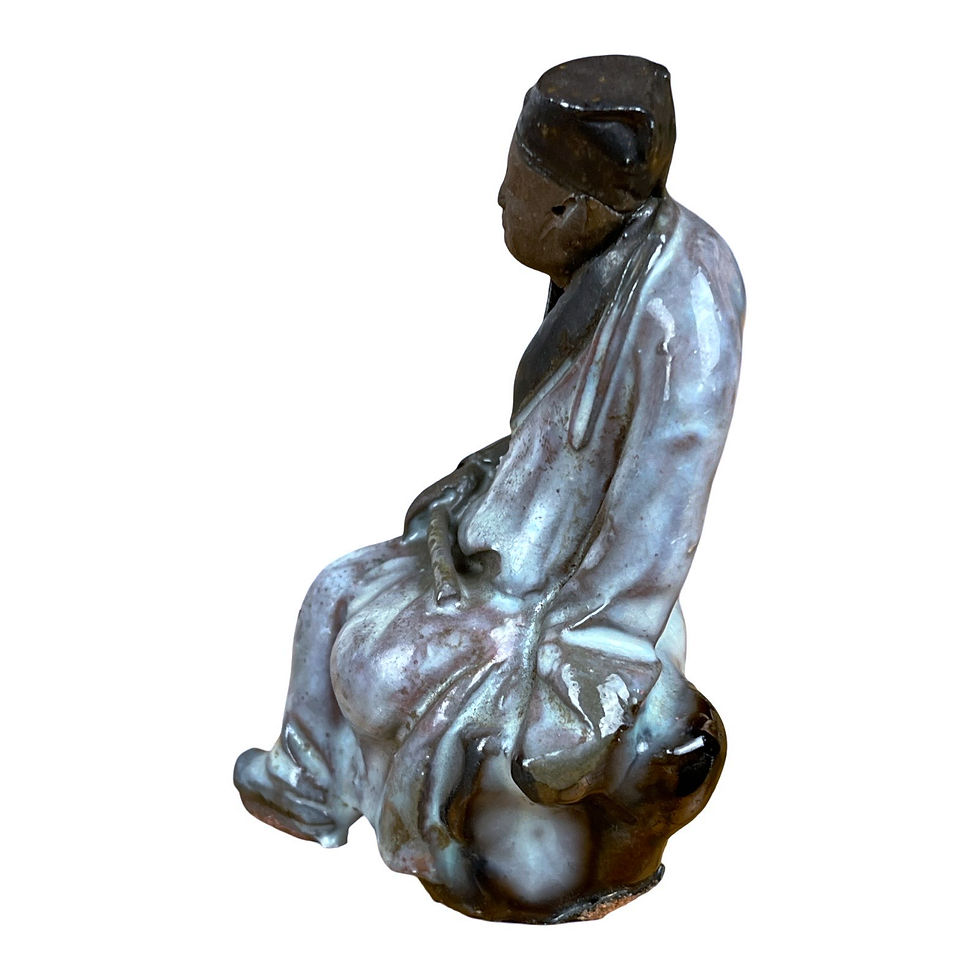 Thumbnail: Antique Chinese Mudman: Seated Scholar