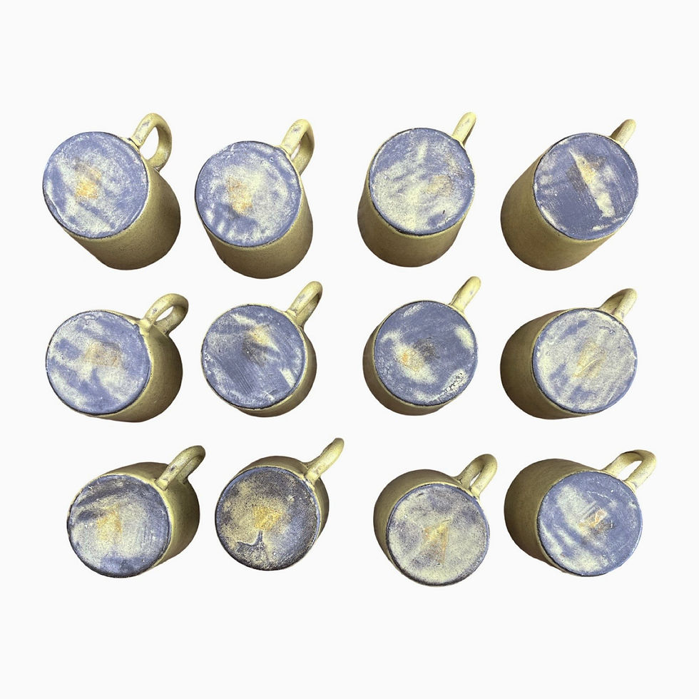 Thumbnail: Vintage Light Olive Demitasse Cups and Saucers, 1960s (Set of 12)