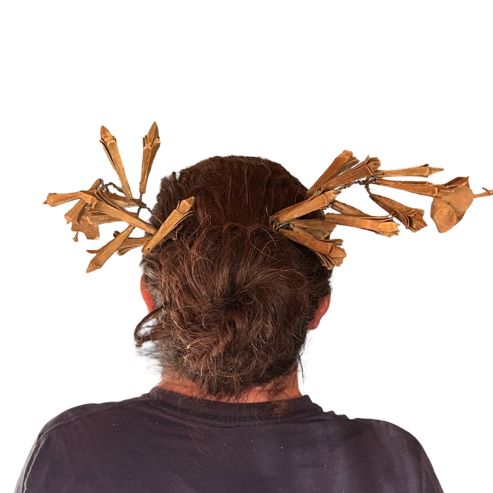 Antique Javanese Tusuk Konde Quivering Hair Pins: Gold Tone Palm Leaf Flowers