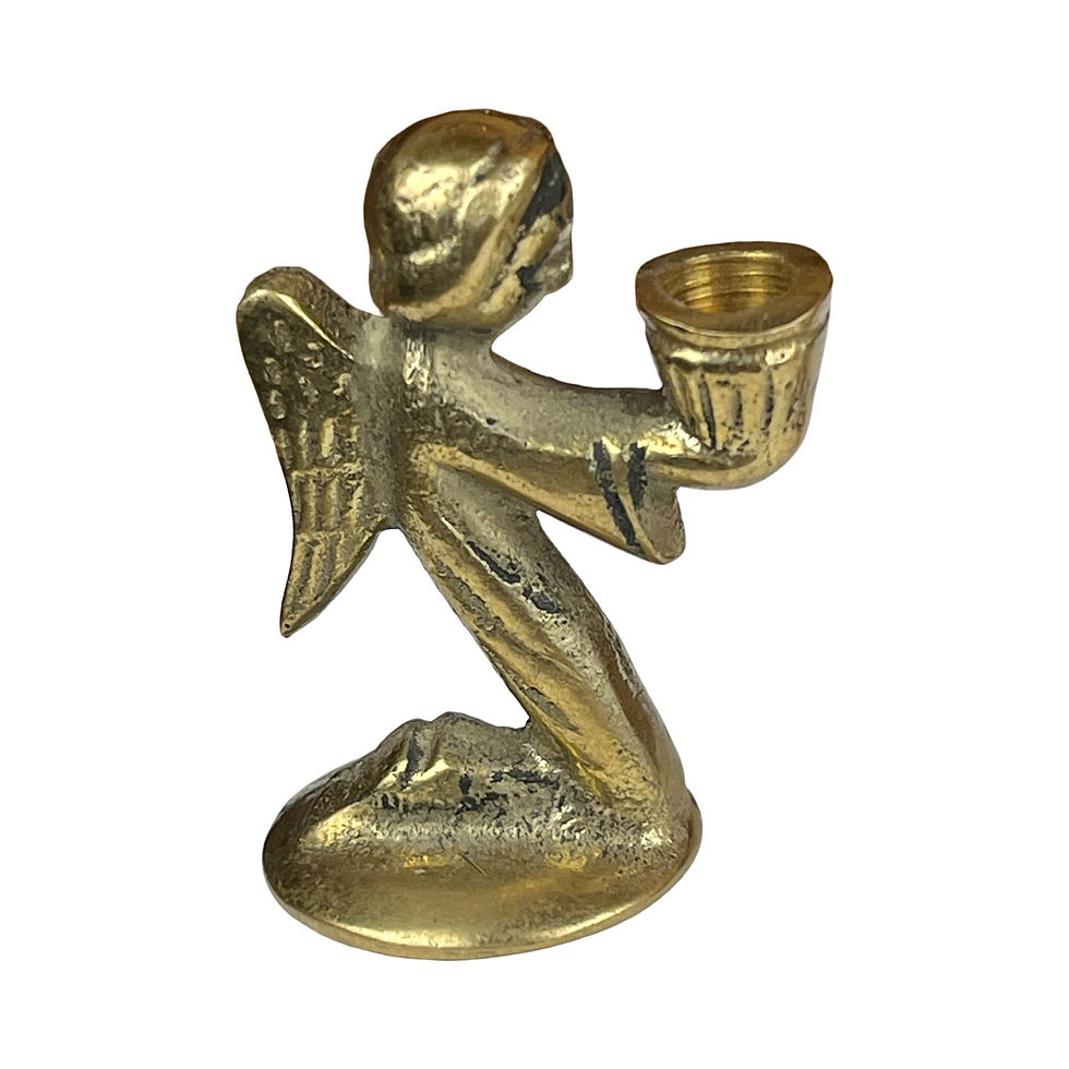 Thumbnail: Brass Angels with Tiny Candleholders, 1.75” Tall (Set of 3)