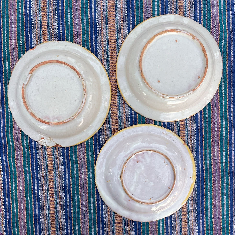 Thumbnail: Vintage Mexican Hand-Painted Majolica Folk Art Bowls (Set of 3), 7"