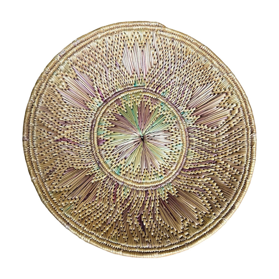 Thumbnail: Pastel Straw Grass Shallow Basket 2 3/8” Tall