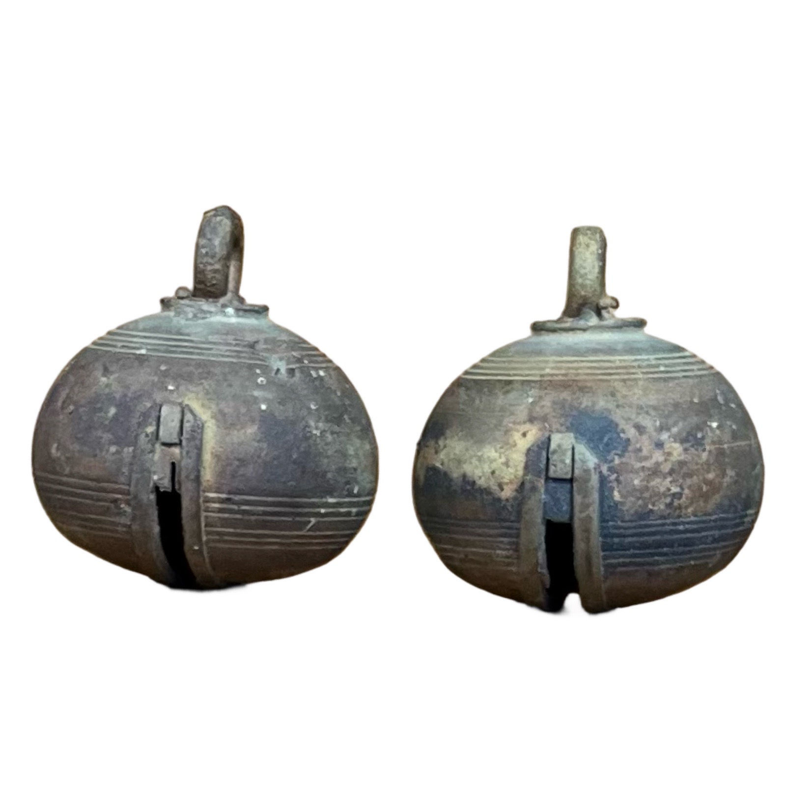 Antique ‘Sunken Treasure’ Bronze Bells, Probably 19th Century (Set of 2)
