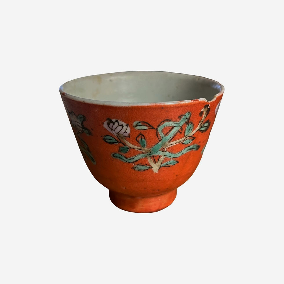 Thumbnail: Qing Dynasty Famille Rose Tea Cup (Small)