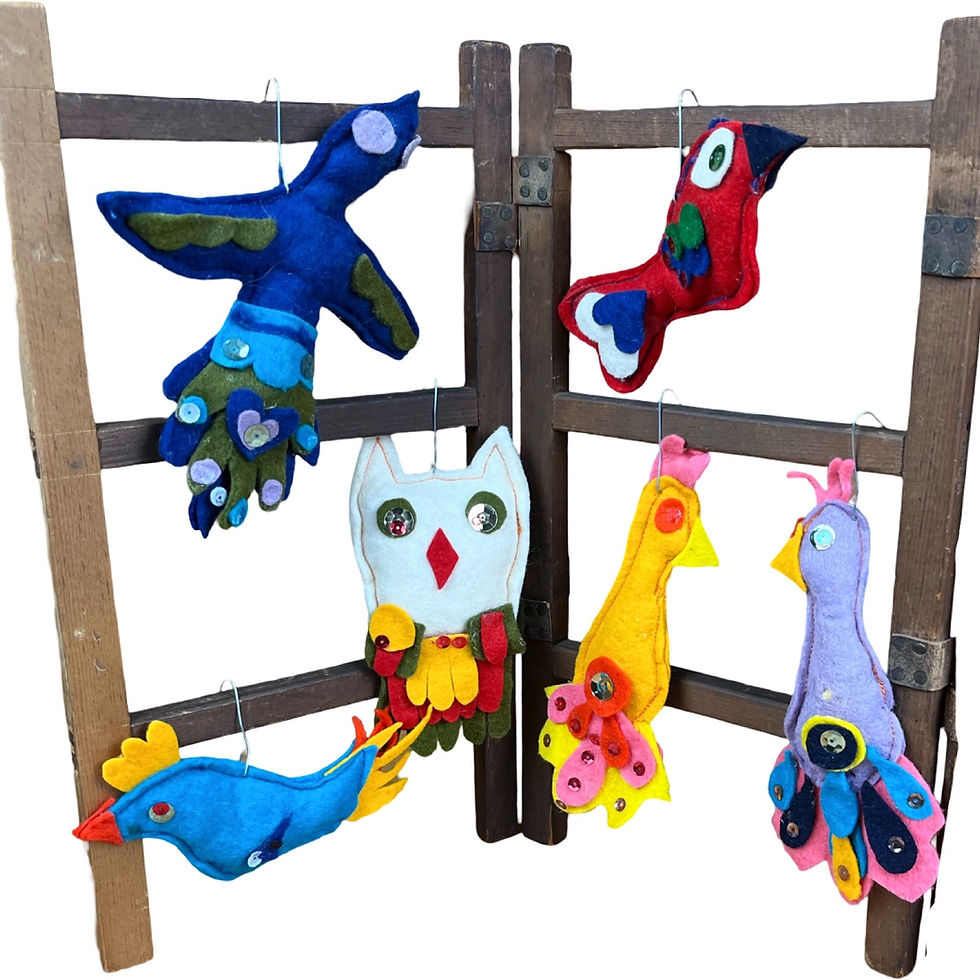 Thumbnail: Handmade MCM Felt Animal Ornaments (Set of 6)