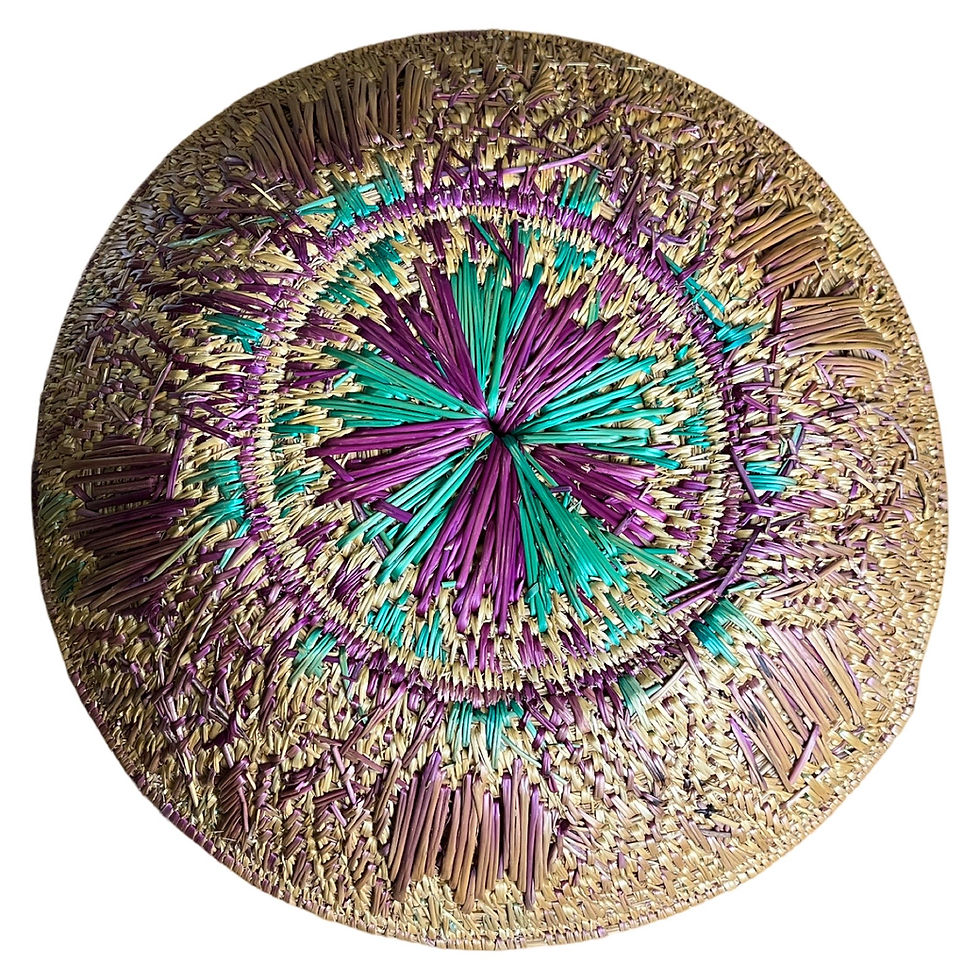 Thumbnail: Pastel Straw Grass Shallow Basket 2 3/8” Tall