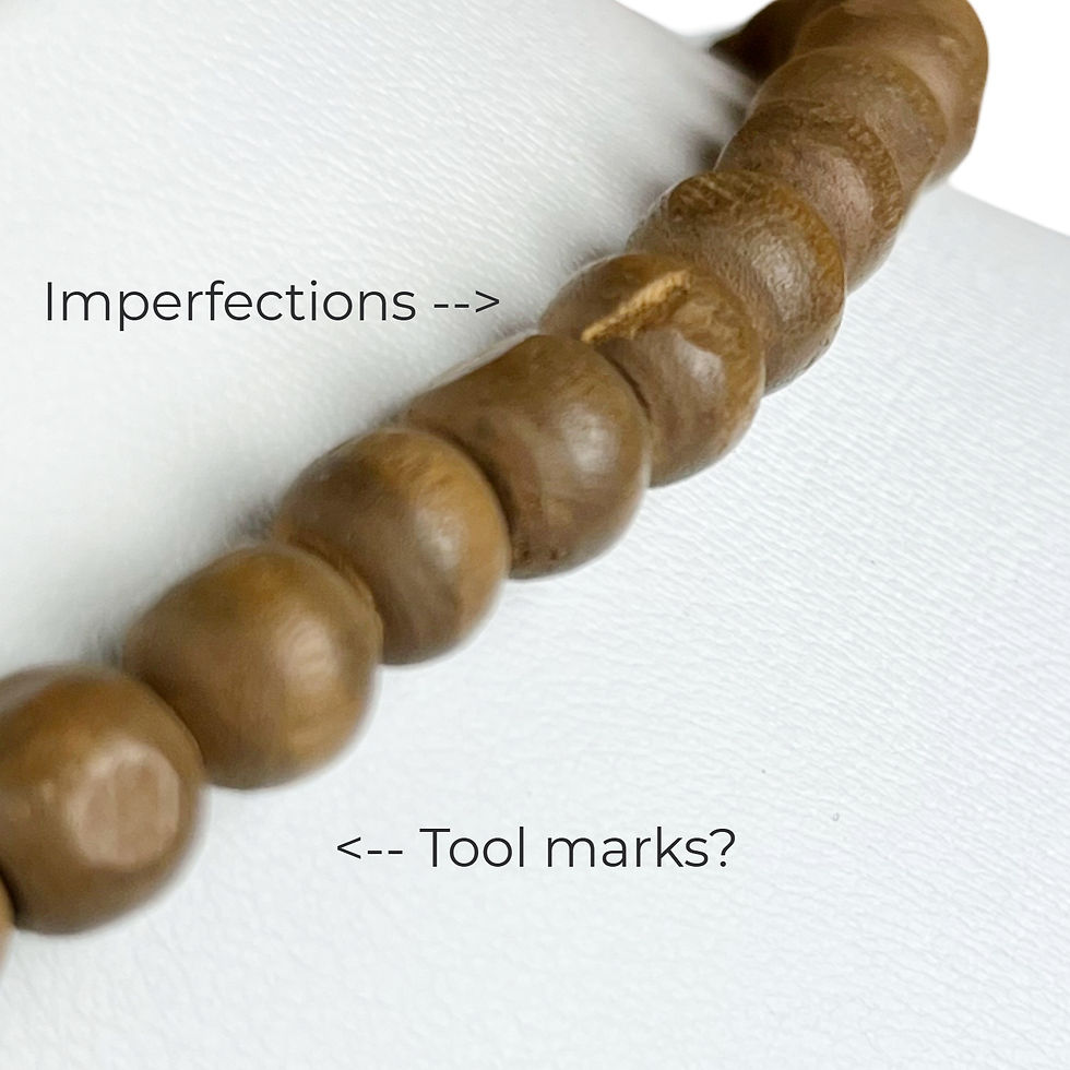 Thumbnail: Imperfect Wood Beaded Vintage Costume Jewelry Necklace 28.5”