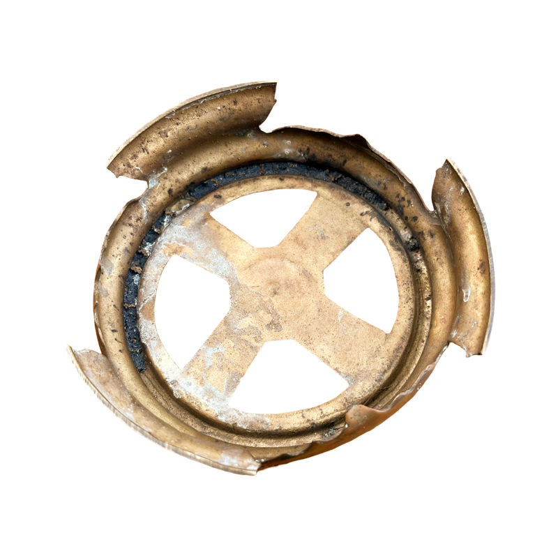 Thumbnail: Handmade Indian Brass Offering Pot With Double Lion Heads and Pedestal