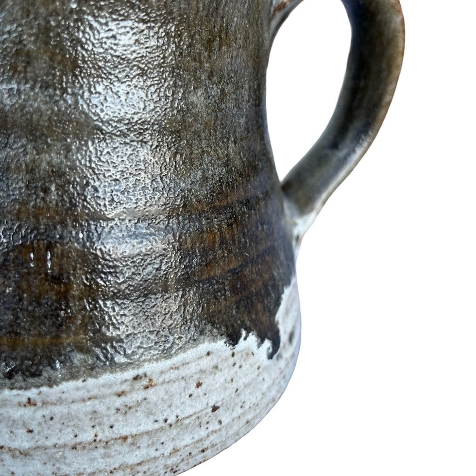 Thumbnail: Partly Glazed Stoneware Designer Teapot by Renu, 6" Tall