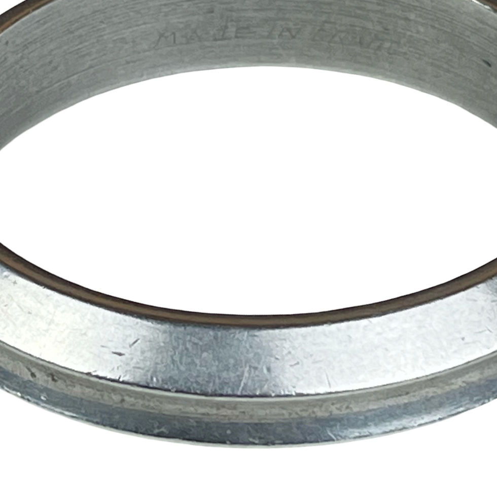 Thumbnail: Vintage French Silver Tone Bangle with Center Groove, 8”