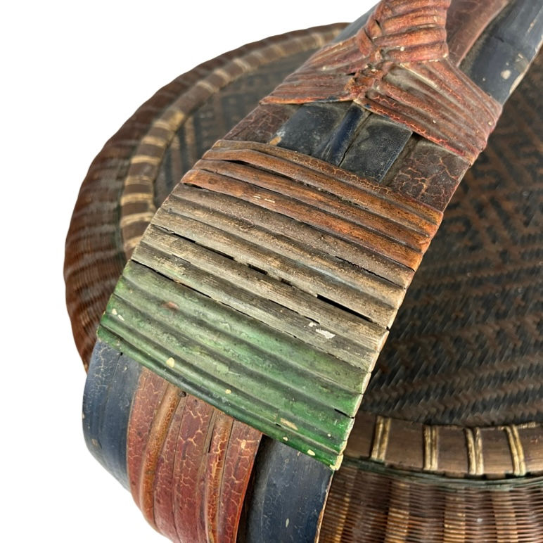 Thumbnail: Large Antique Chinese Engagement/Wedding Wicker Basket with Lid
