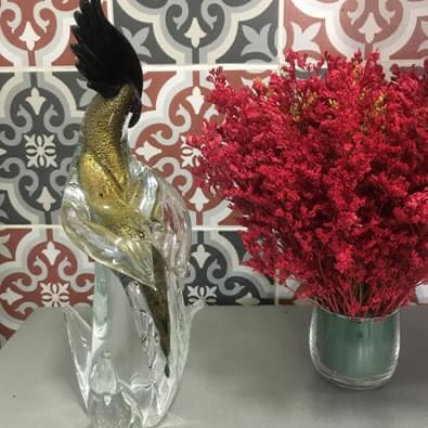Thumbnail: Glass Cockatoo Parrot Sculpture